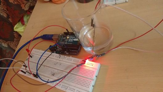 Put the probe in water